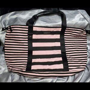 NEW VICTORIA'S SECRET black pink striped tote